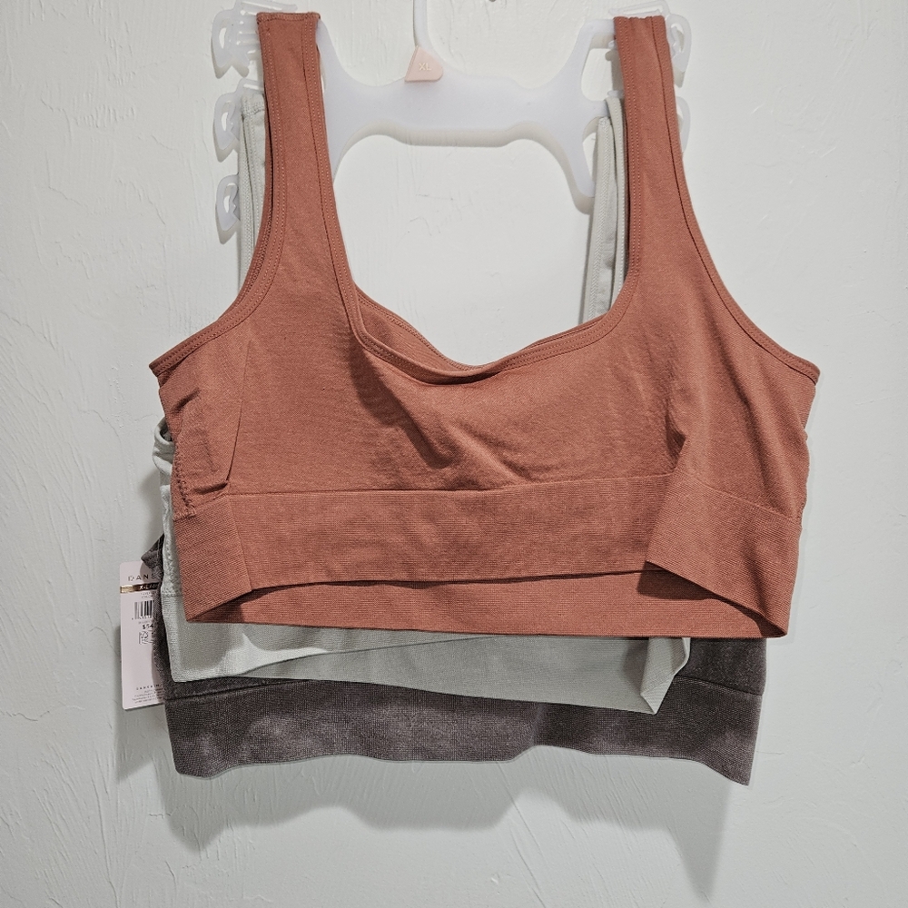NWT! Set of 3 Danskin Bralettes in Brown Cream Terracotta Brand New X3 Bra - Picture 5 of 6